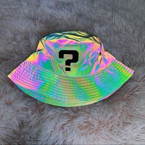 Dark Purple / Gray Holographic Question Mark Tipper Bucket Hat